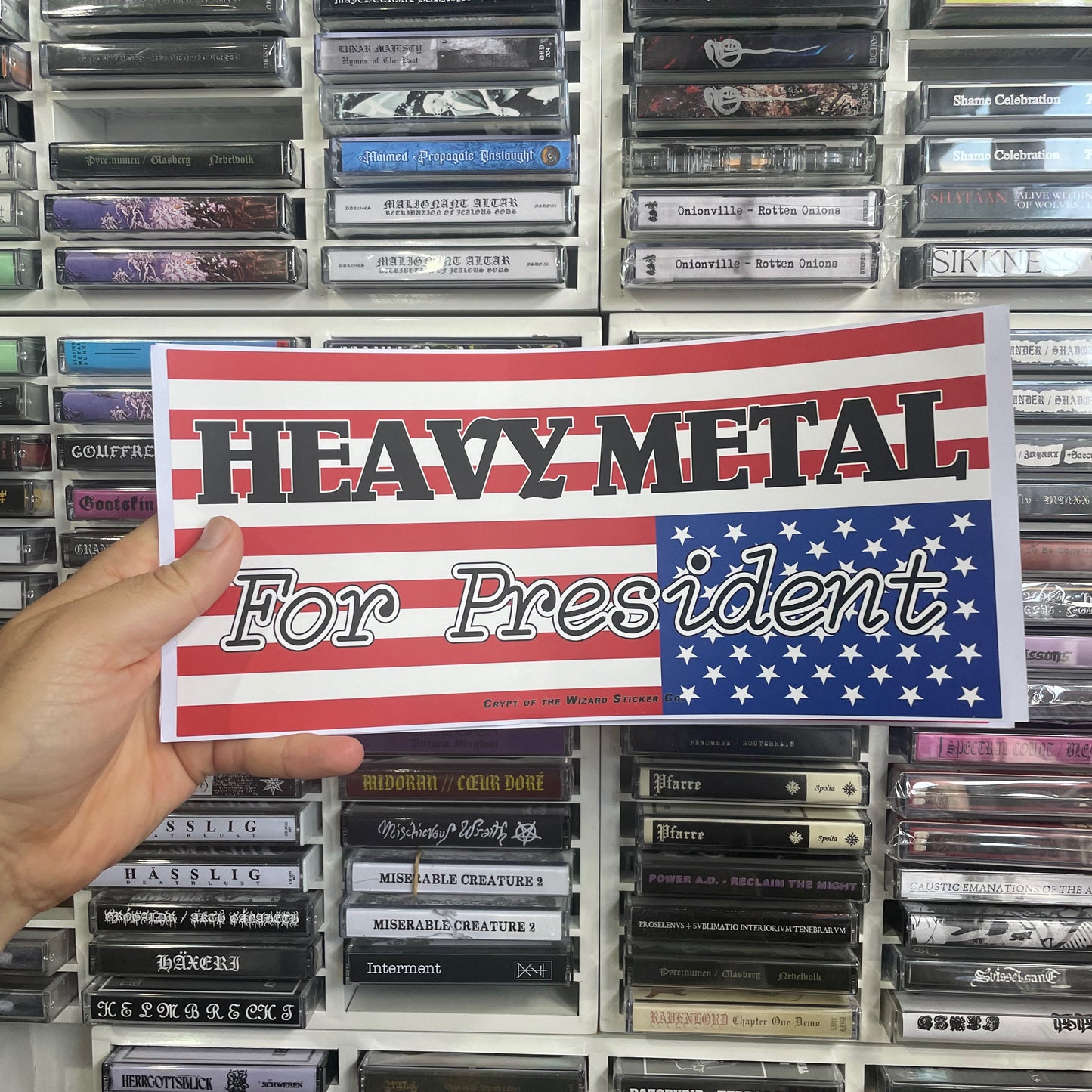 Heavy Metal For President - HUGE Bumper Sticker